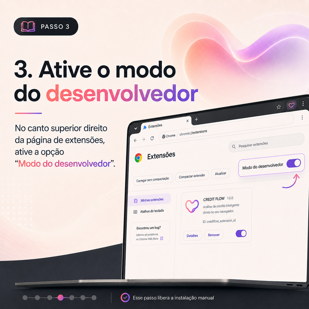 Ative o modo do desenvolvedor